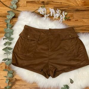 Forever 21 Brown Faux Suede Shorts w/ pockets (L)